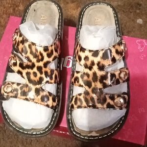 Leopard print Velcro  sandals